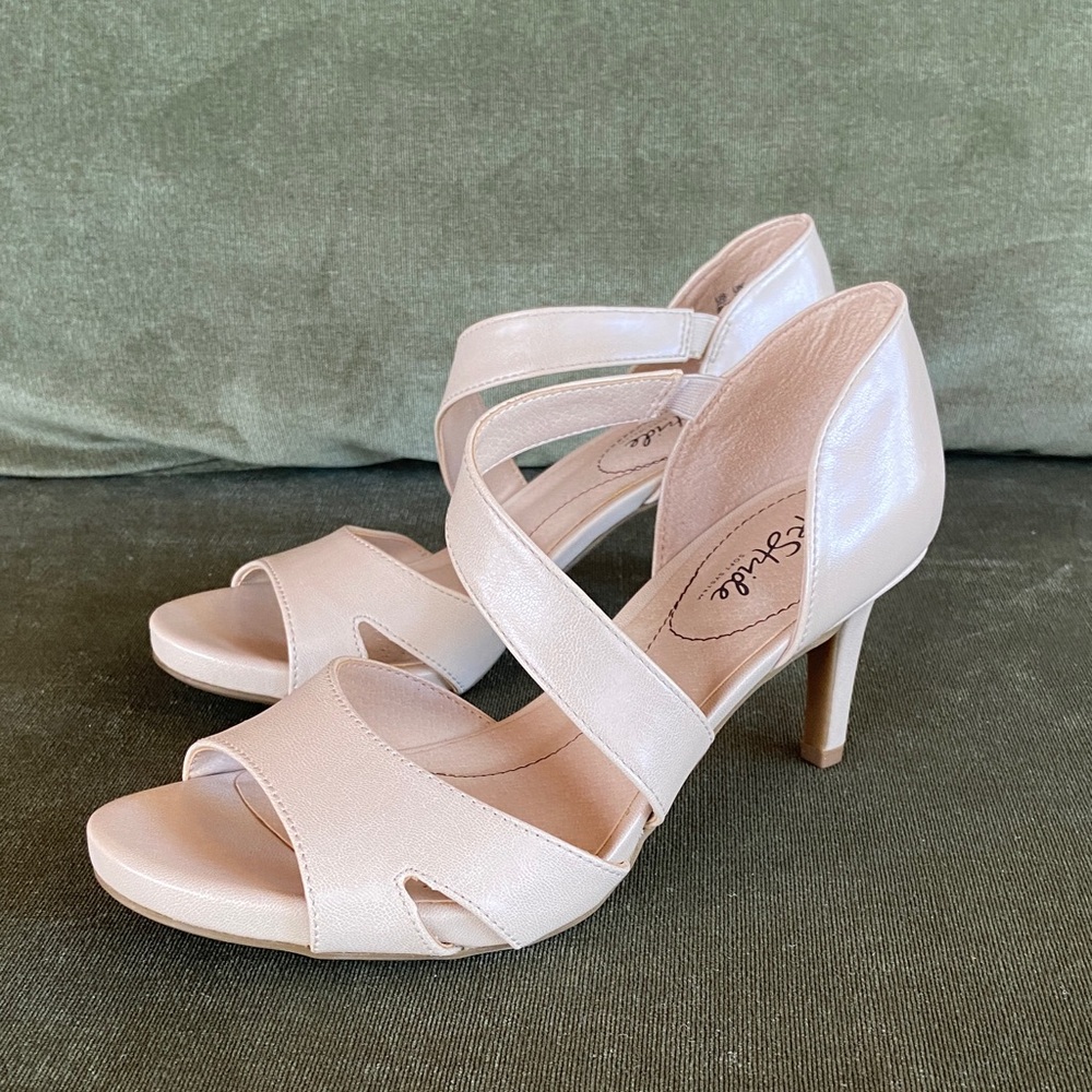Life Stride Beige Strappy Heels